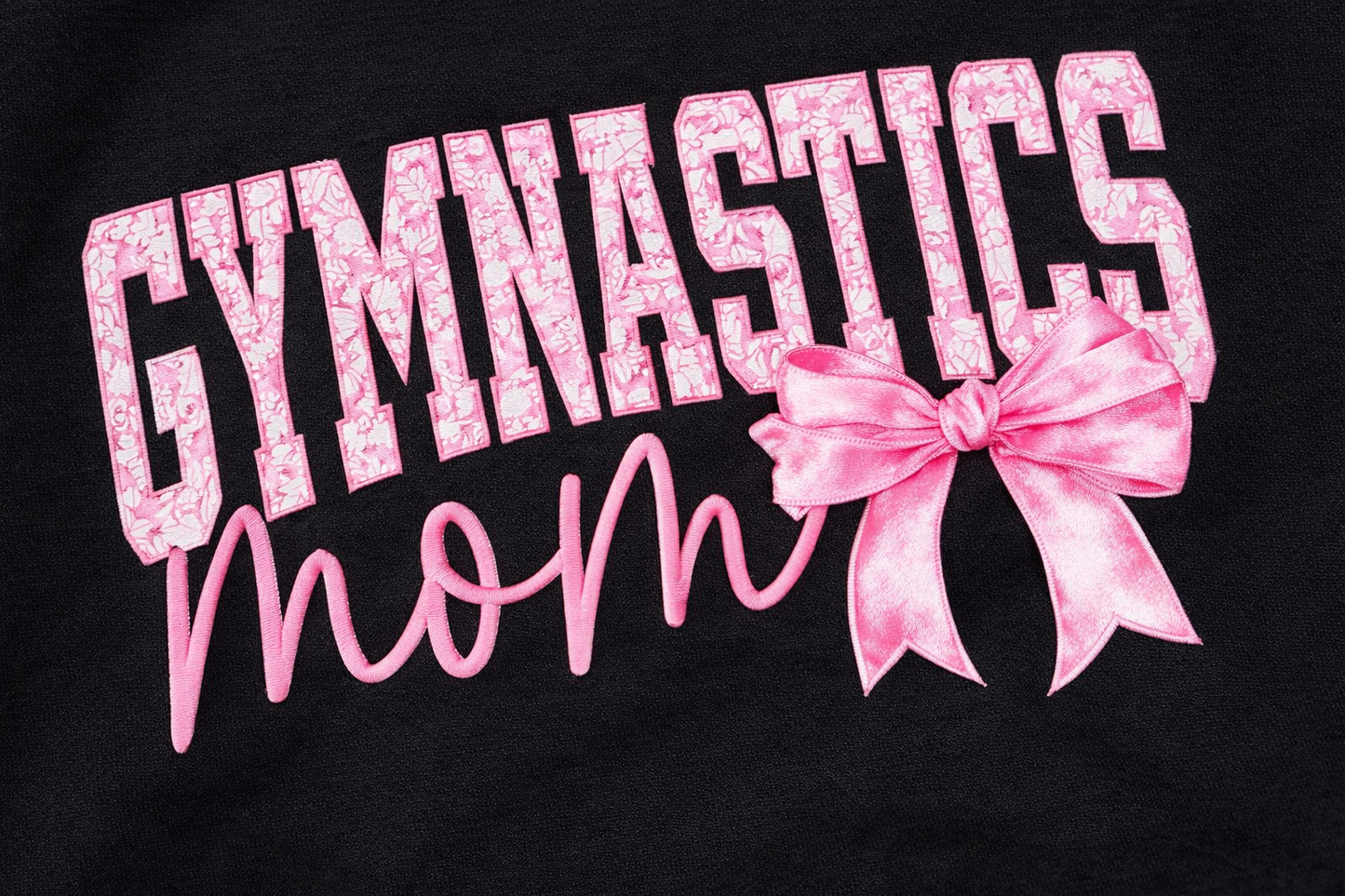 Gymnastics Mom Sweatshirt | Pink Bow Crewneck | Gym Meet & Practice Mom Pullover